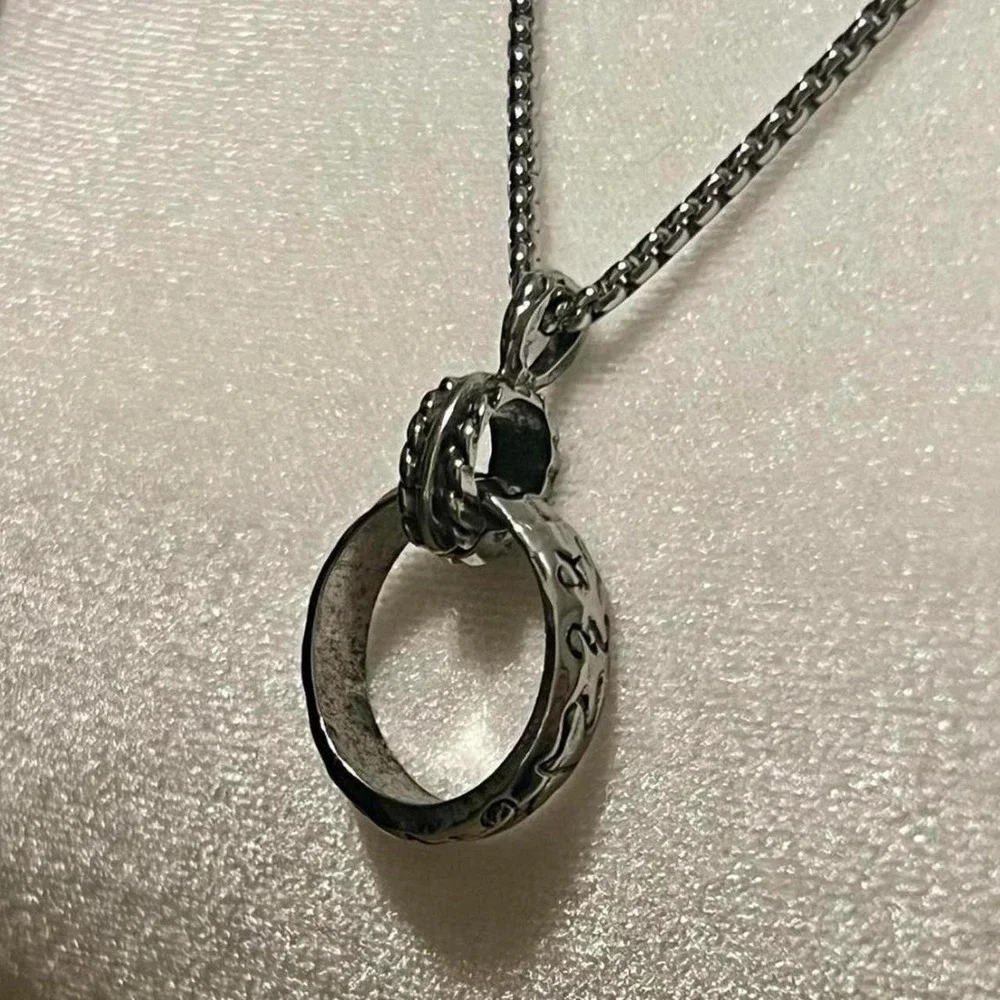 Amazing in Unisex Retro Style Steel Ring Pendant Necklace